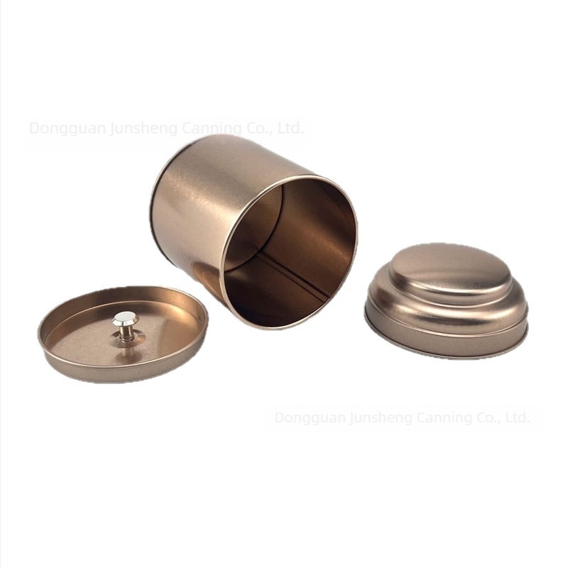 Cutie rotundă din metal pentru ceai, recipient de depozitare din tablă de oțel, recipient metal gol