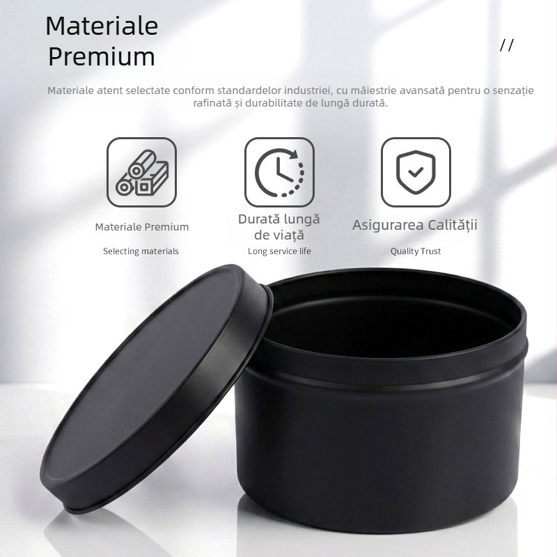 Cutie universală pentru ceai, cutie rotundă din tablă, goală, personalizabilă, mică capacitate, cutie metalică etanșă monocromă