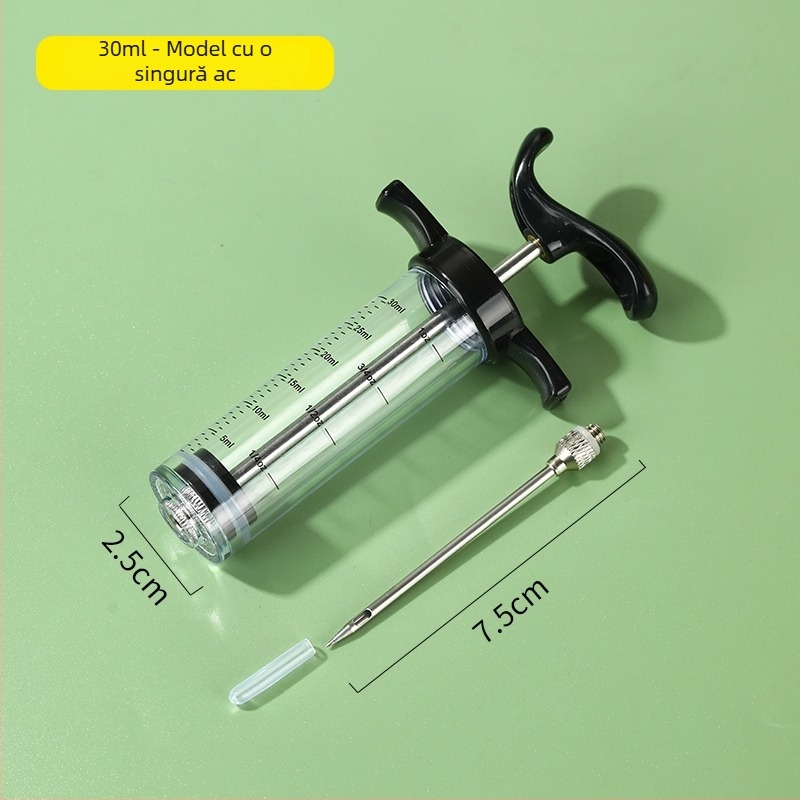 Injecție de bucătărie pentru curcan cu ac din plastic – injecție de marinadă pentru pulpa de miel friptă, miel întreg și cotlet de miel