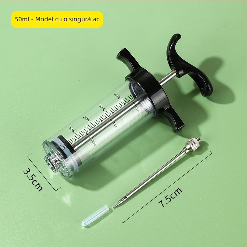 Injecție de bucătărie pentru curcan cu ac din plastic – injecție de marinadă pentru pulpa de miel friptă, miel întreg și cotlet de miel