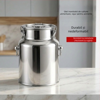 Recipient din oțel inoxidabil alimentar cu capac sigilat, recipient rezistent la umezeală, 5 L, canistră pentru ceai și lapte