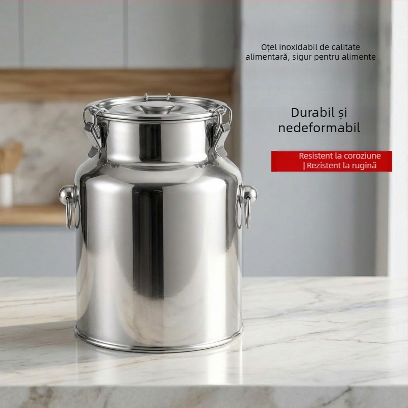 Recipient din oțel inoxidabil alimentar cu capac sigilat, recipient rezistent la umezeală, 5 L, canistră pentru ceai și lapte