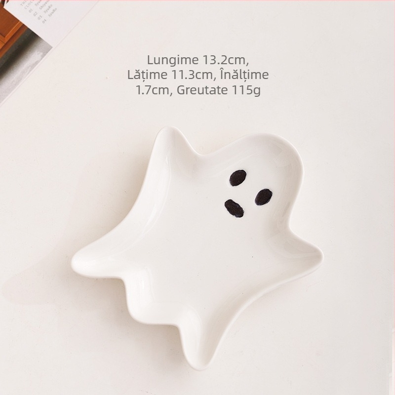 Tavă albă din porțelan pentru depozitarea bijuteriilor, tavă decorativă din ceramică pentru bijuterii