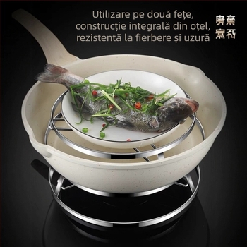 Raft pentru oale din oțel inoxidabil, izolație termică, dublu nivel, suport universal pentru oale