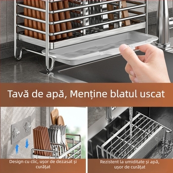 Cutie de depozitare din oțel inoxidabil pentru bețișoare, suport pentru bețișoare, organizator de bucătărie montat pe perete pentru bețișoare și linguri