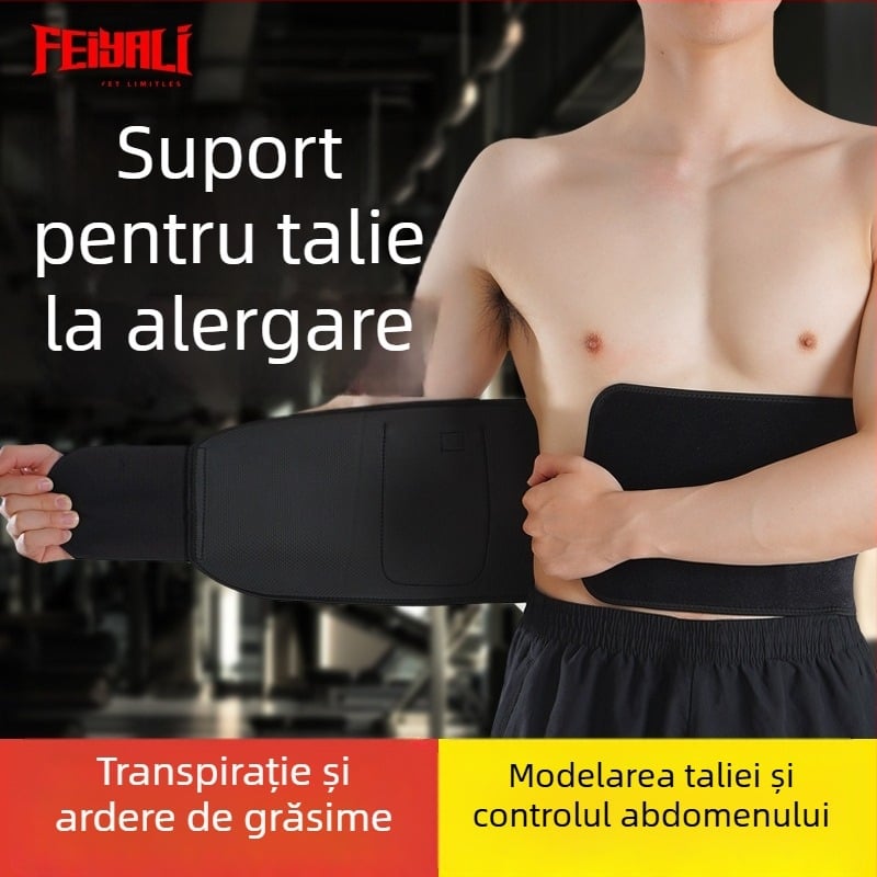 Feiyali centură de talie pentru fitness, unisex, care modelează abdomenul și încurajează transpirația în timpul alergării, curea lată de vară