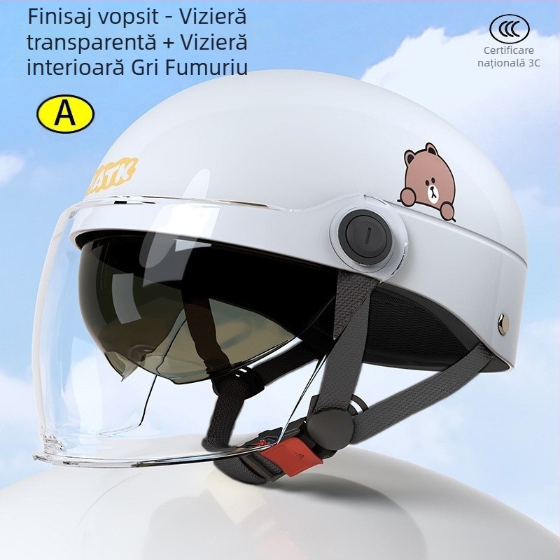 Cascade pentru vehicul electric, certificat 3C, unisex, protecție solară de vară, cască de siguranță pentru condus pe tot anul