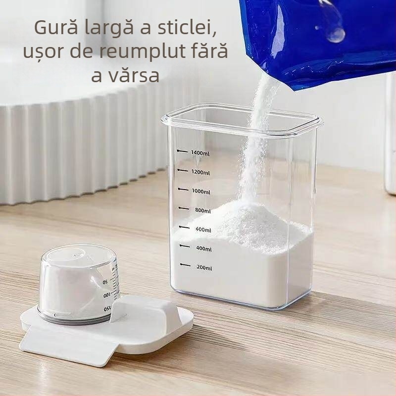 Cutie de depozitare pentru detergent de rufe, capacitate mare, din PET, pentru praf și capsule gel