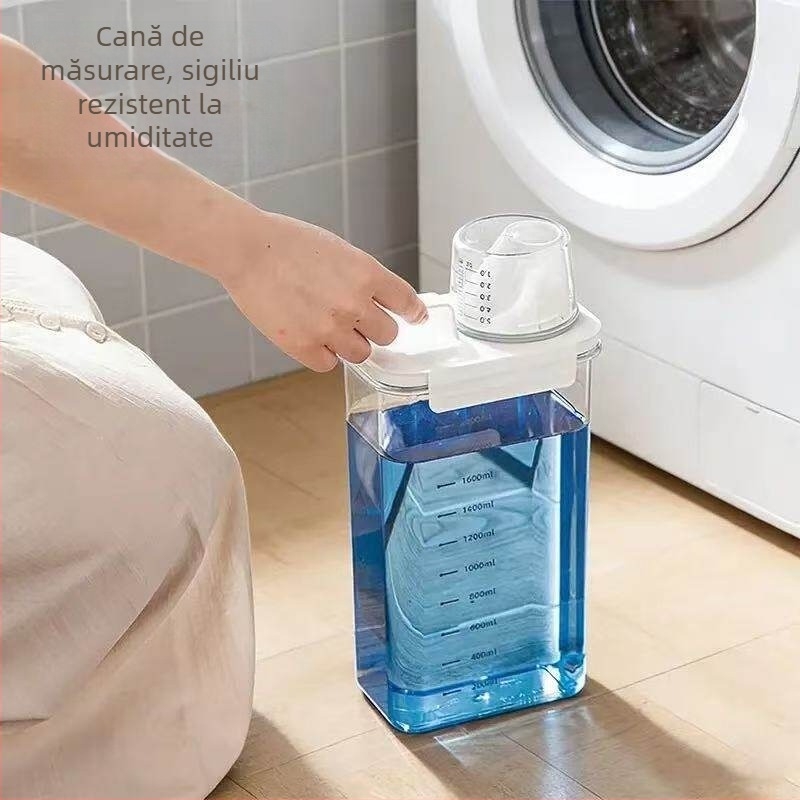 Cutie de depozitare pentru detergent de rufe, capacitate mare, din PET, pentru praf și capsule gel