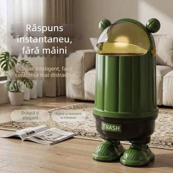 Coș de gunoi din plastic, cu capac basculant magnetic, 5L, pentru sufragerie, dormitor și baie