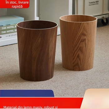 Coș de gunoi din lemn, 10 L, stil japonez, lux ușor, pătrat, pentru dormitor, sufragerie, birou, baie