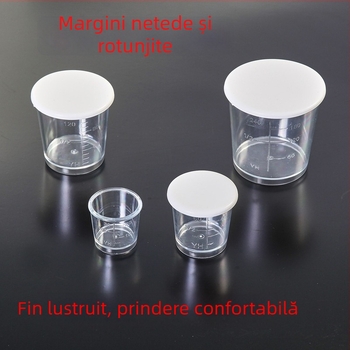 Set de 7 recipiente de măsură din plastic pentru pescuit, cu capac și marcaje de volum