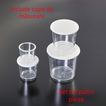 Set de 7 recipiente de măsură din plastic pentru pescuit, cu capac și marcaje de volum