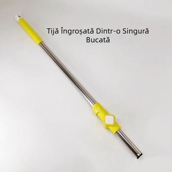 Meitianle Tijă de mop rotativă, țeavă telescopică din oțel inoxidabil, construcție întărită, accesorii pentru mop