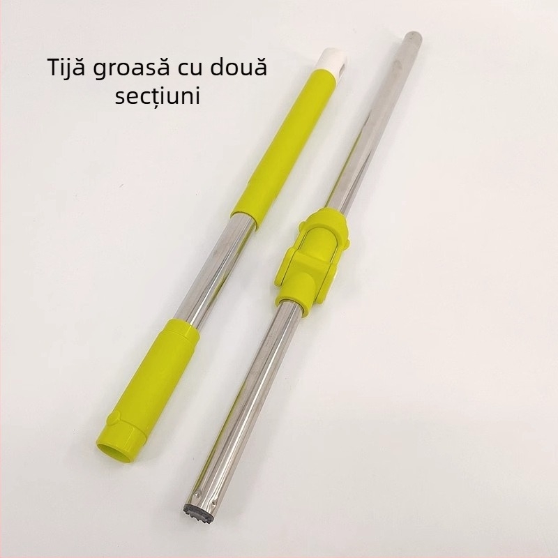 Meitianle Tijă de mop rotativă, țeavă telescopică din oțel inoxidabil, construcție întărită, accesorii pentru mop