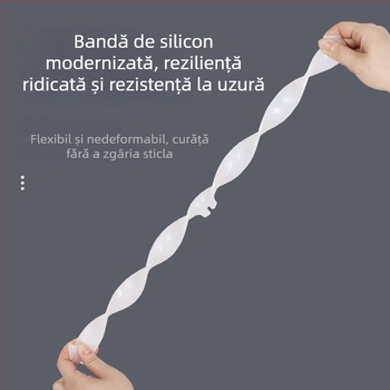 Ștergător din silicon pentru baie, racletă pentru podea pentru suprafețe din sticlă, mop pentru păr