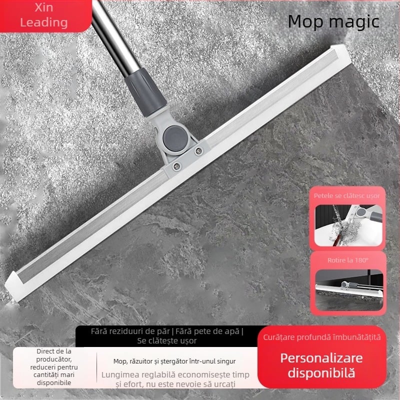 Ștergător din silicon pentru baie, racletă pentru podea pentru suprafețe din sticlă, mop pentru păr