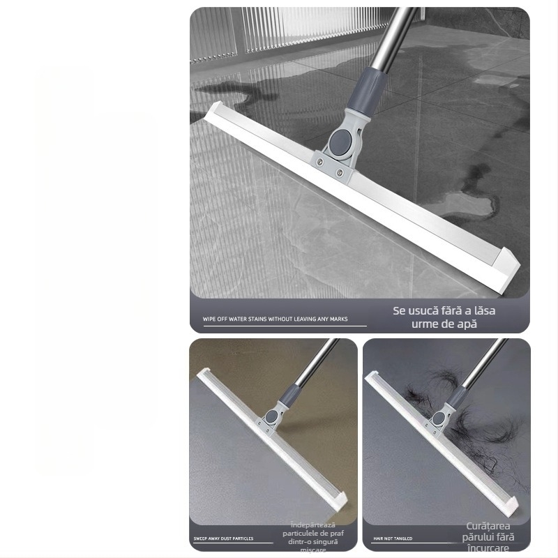 Ștergător din silicon pentru baie, racletă pentru podea pentru suprafețe din sticlă, mop pentru păr