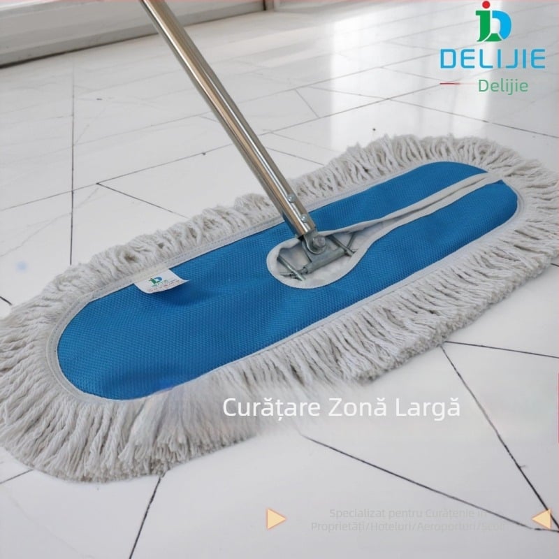 Mop plat mare, personalizat, cu țesătură din plasă în patru culori și fir de bumbac lărgit, pentru administrarea proprietăților, școli, uz comercial și casnic