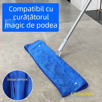 Mop magic personalizat la fabrică cu țesătură perforată, mop multifuncțional cu acoperire îngroșată, absorbant și fără scame
