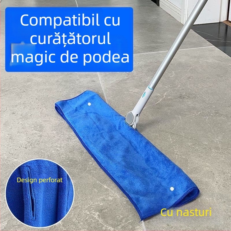 Mop magic personalizat la fabrică cu țesătură perforată, mop multifuncțional cu acoperire îngroșată, absorbant și fără scame