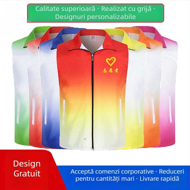 Vesta cu gradient pentru activități comunitare, cu design reflectorizant, îmbrăcăminte de lucru pentru echipe și voluntari