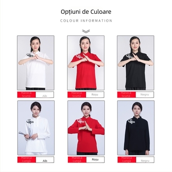 Tricou Tai Chi cu mâneci scurte pentru echipă, primăvară-vară, tricou cultural în stil chinezesc