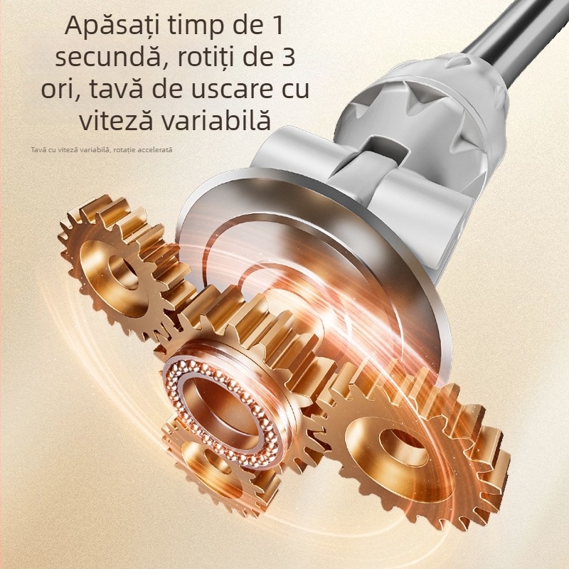 Găleată pentru mop cu rotire, fără atingere, sistem integrat de stoarcere și uscare