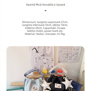 Geantă bucket pentru femei, stil japonez minimalist, culoare solidă, drăguță, geantă de umăr crossbody pentru uz zilnic
