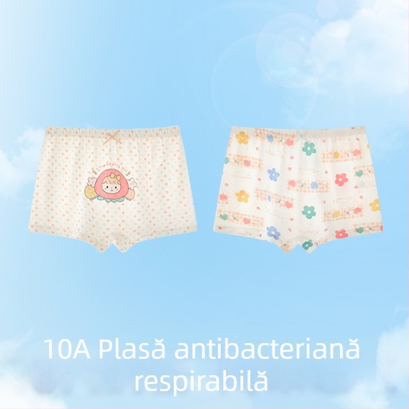 Chiloți pentru fete din Ice Silk, pentru faza de creștere, vară, stil subțire, boxeri pentru copii 3-8 ani.