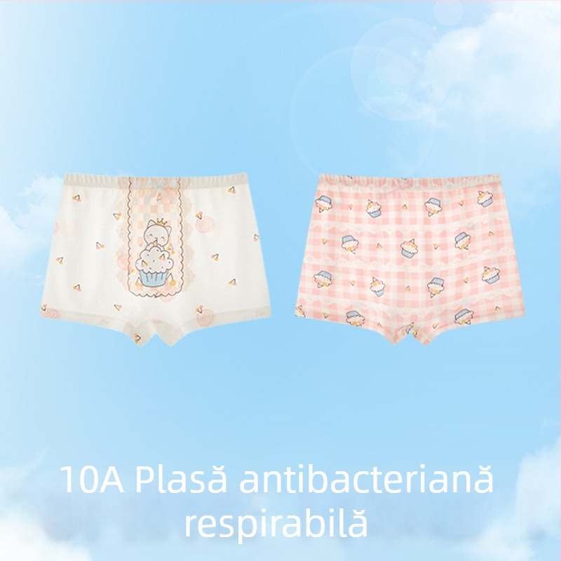 Chiloți pentru fete din Ice Silk, pentru faza de creștere, vară, stil subțire, boxeri pentru copii 3-8 ani.