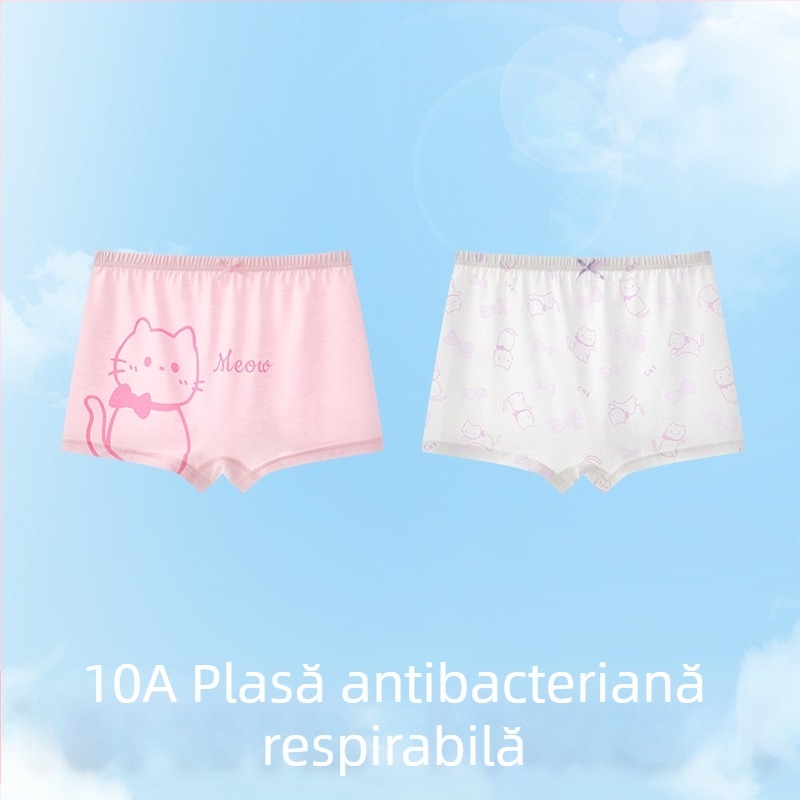 Chiloți pentru fete din Ice Silk, pentru faza de creștere, vară, stil subțire, boxeri pentru copii 3-8 ani.