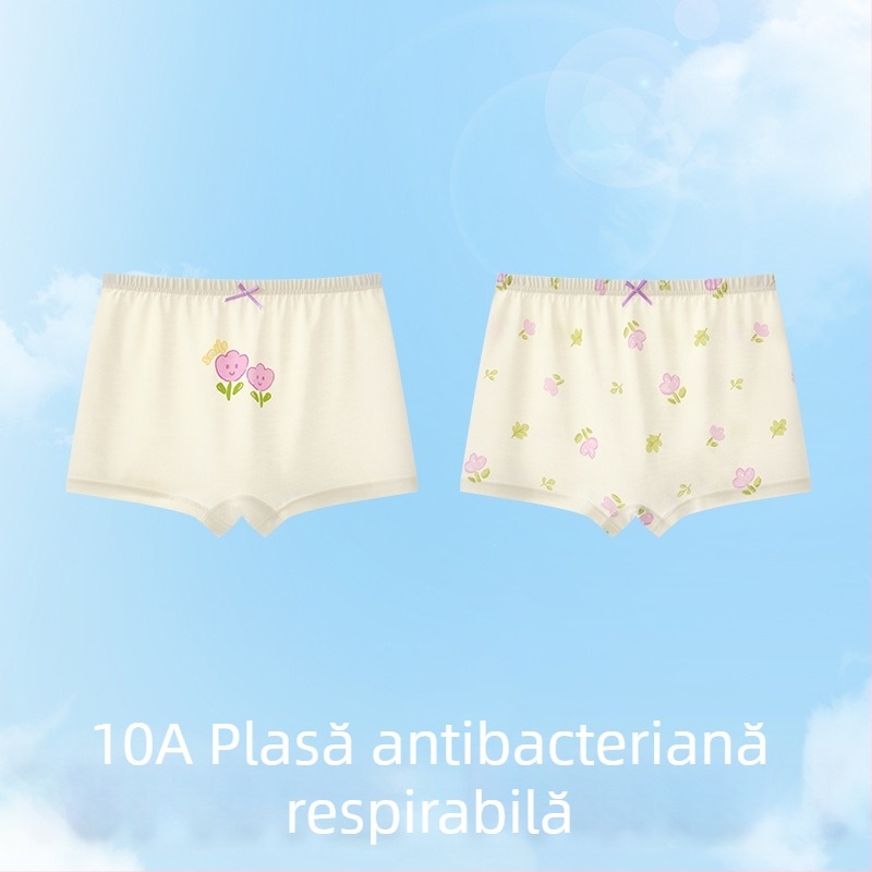 Chiloți pentru fete din Ice Silk, pentru faza de creștere, vară, stil subțire, boxeri pentru copii 3-8 ani.