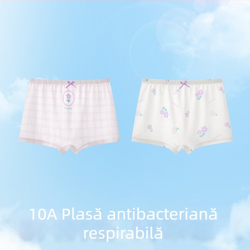 Chiloți pentru fete din Ice Silk, pentru faza de creștere, vară, stil subțire, boxeri pentru copii 3-8 ani.
