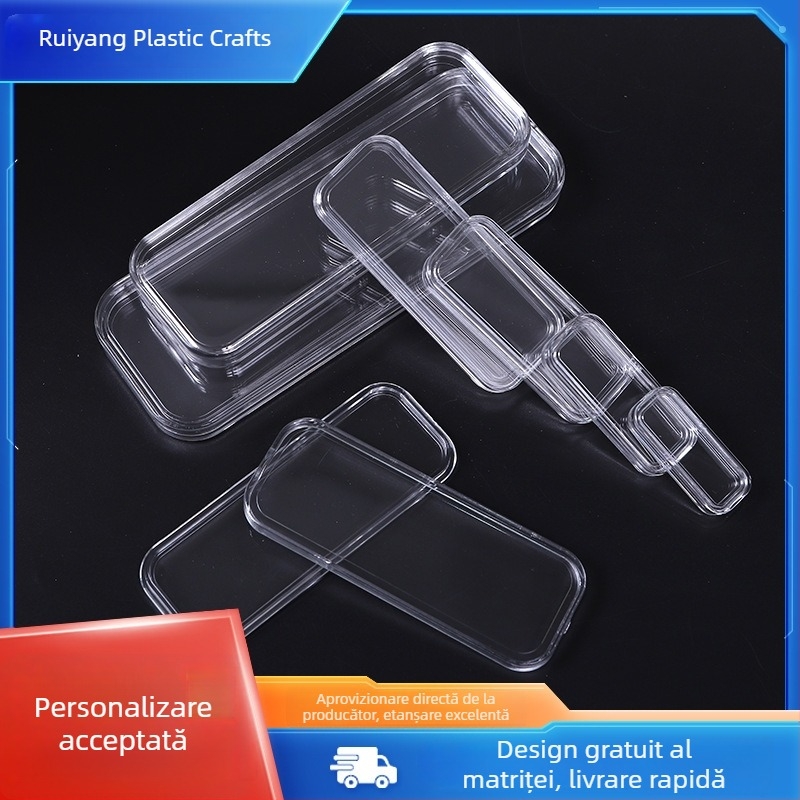 Cutie de depozitare din acril, pătrată, transparentă, cu capac, 200 g, pentru protecția colecției de lingouri de aur