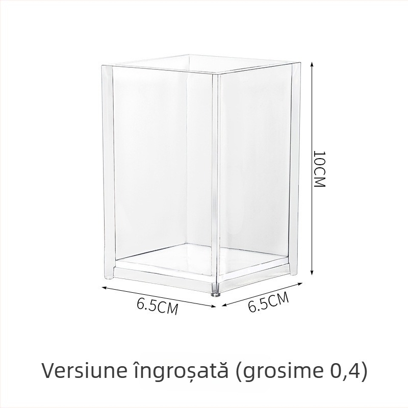 Organizator transparent din acril pentru birou, pentru pixuri și pensule de machiaj, spațiu de depozitare multifuncțional