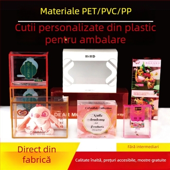 Cutie de ambalaj PVC personalizabilă cu inserție PET transparent, cutie din plastic PP mată, ambalaj blister pentru cafea, alimente și jucării, cutie pliabilă