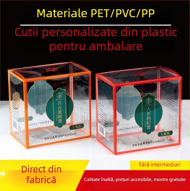 Cutie de ambalaj PVC personalizabilă cu inserție PET transparent, cutie din plastic PP mată, ambalaj blister pentru cafea, alimente și jucării, cutie pliabilă