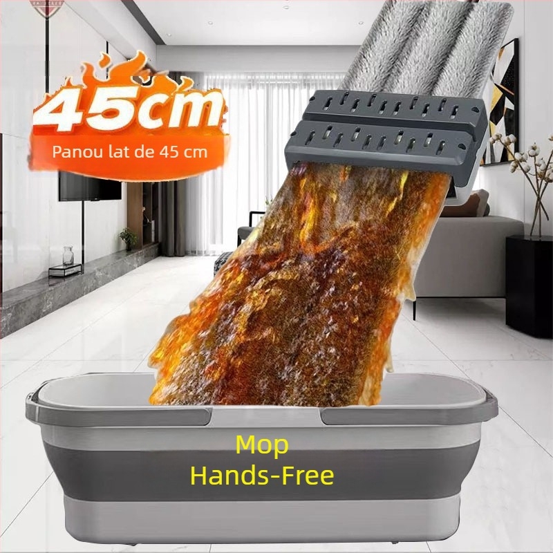 Mop din aliaj de aluminiu, model nou, mop plat fără atingere cu mâna, instrument de curățare pentru locuință, pentru podele din lemn, uscat și umed