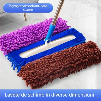 Lilin capă plată de mop din chenille cu curea elastică – husă universală din țesătură pentru mop