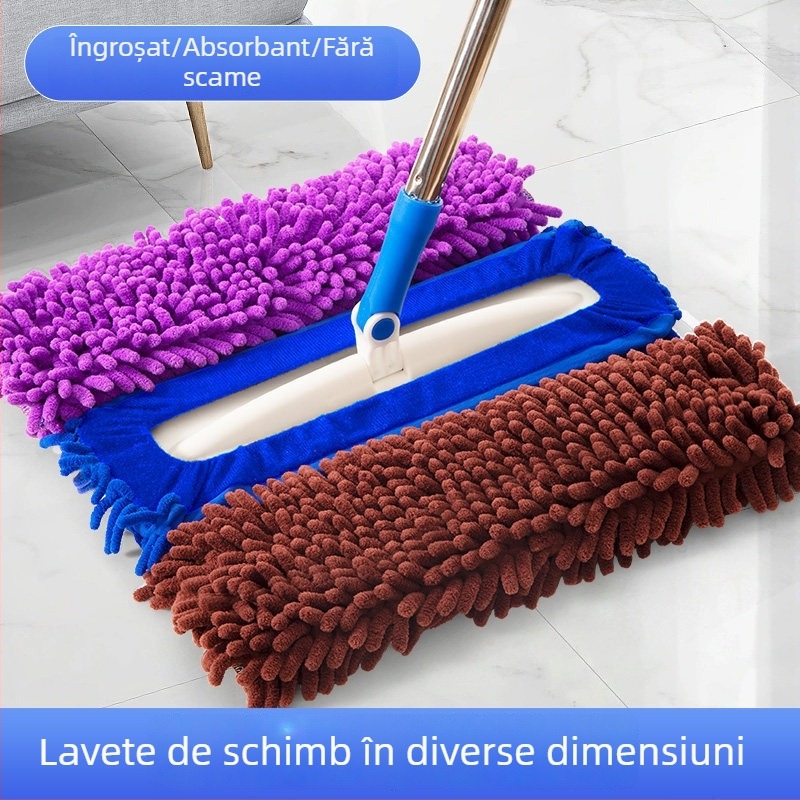 Lilin capă plată de mop din chenille cu curea elastică – husă universală din țesătură pentru mop