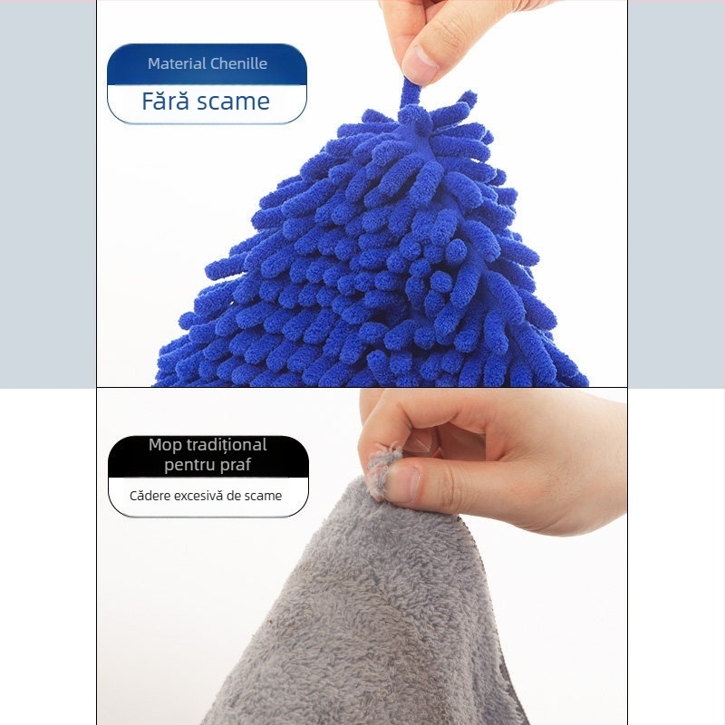 Lilin capă plată de mop din chenille cu curea elastică – husă universală din țesătură pentru mop