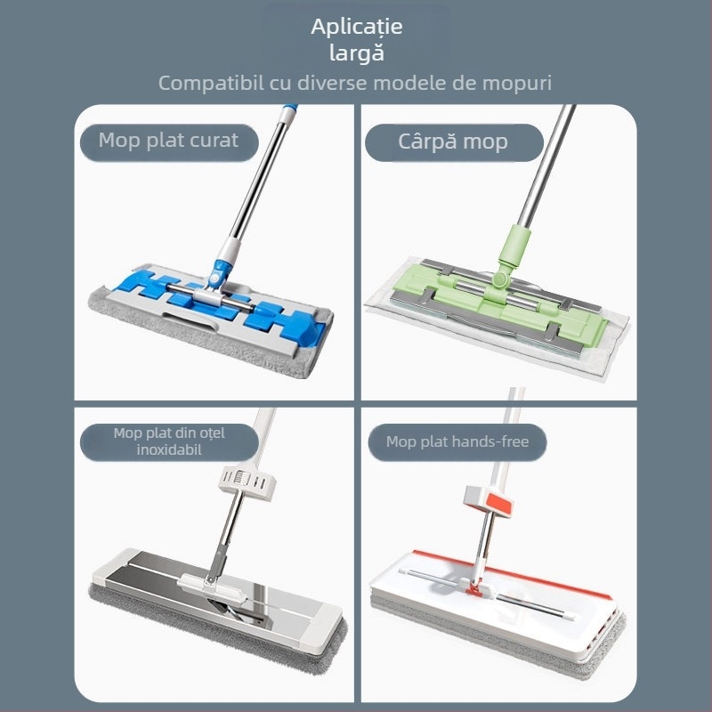 Lilin capă plată de mop din chenille cu curea elastică – husă universală din țesătură pentru mop