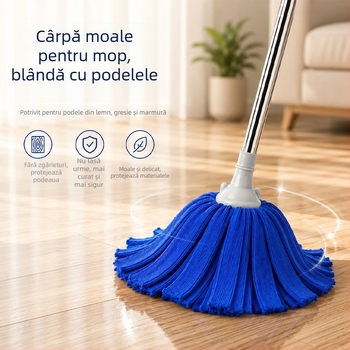 Mop din microfibră pentru uz casnic, dual uscat/umed, absorbant pentru podea, stil tradițional