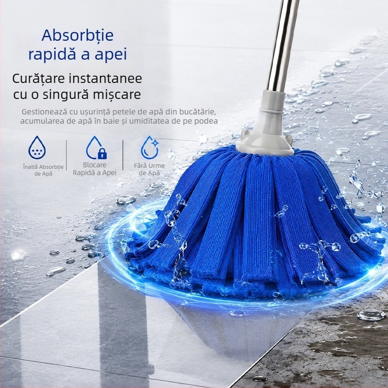 Mop din microfibră pentru uz casnic, dual uscat/umed, absorbant pentru podea, stil tradițional