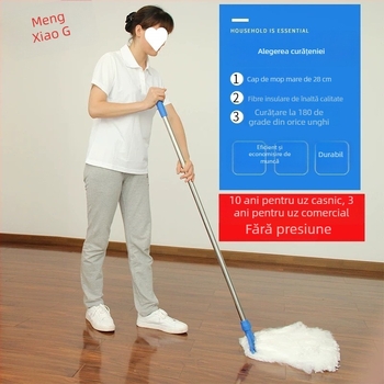 Mop durabil, fără scame, absorbant, din mătase-bumbac pentru podele din lemn, cu țesătură microfibră