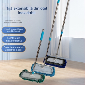 Mop plat Chenille pentru uz casnic – mop mare pentru curățare umedă și uscată pe podele din lemn și plăci ceramice