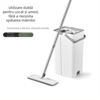 Mop plat pentru uz casnic, fără atingere cu mâinile, curățare într-un singur pas, potrivit pentru suprafețe mari, sufragerie