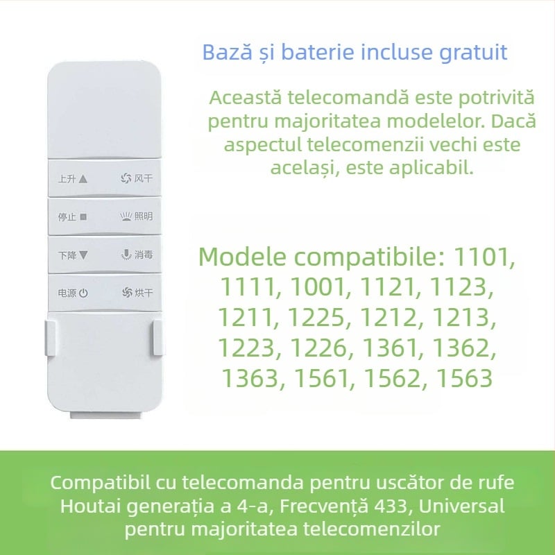 Telecomandă pentru uscător electric inteligent cu ridicare automată Haotaitai/Taitai Le Oupai, generația a patra și a cincea