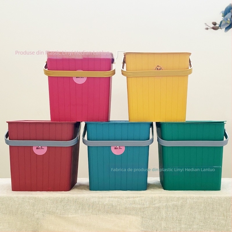 Taburet de depozitare din plastic cu capac, pentru copii, rață galbenă desen animat